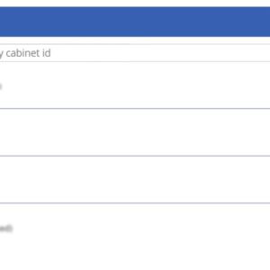 Cabinet details screen