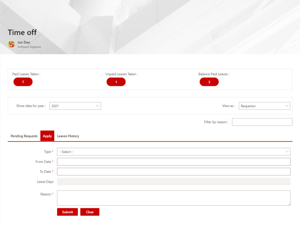 Apply Leave Form