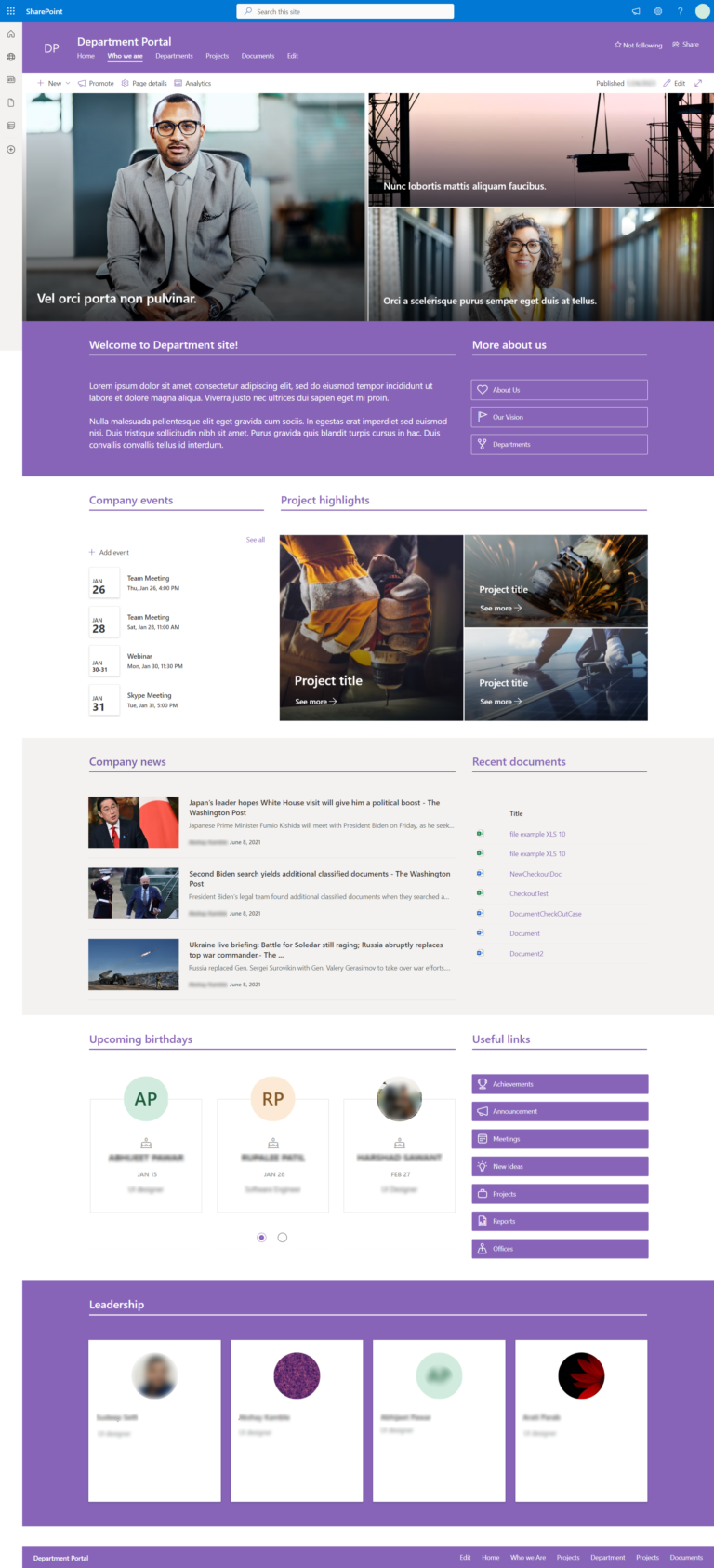 Department Portal Integrano