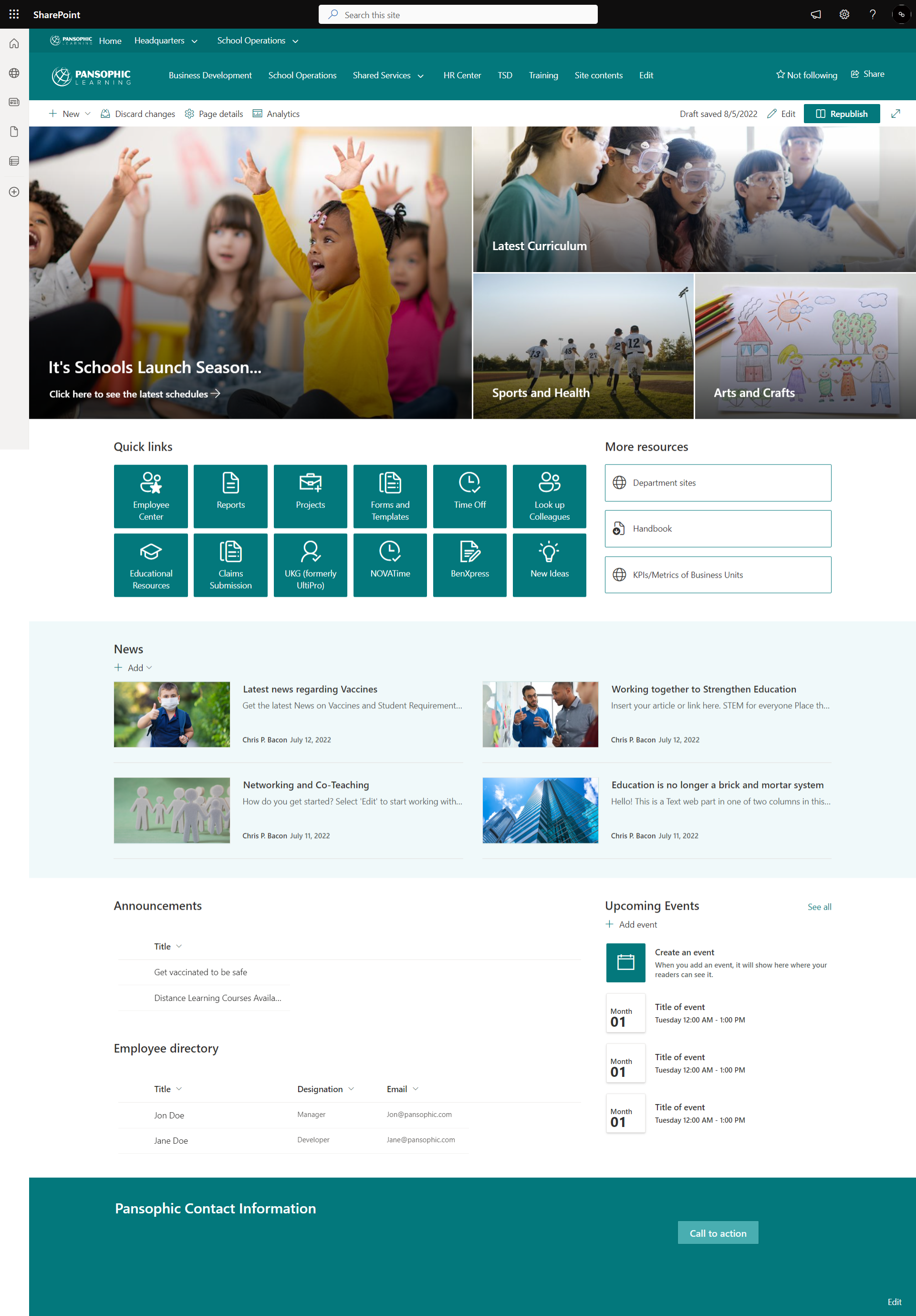 Pansophic Learning Intranet